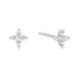 Silver Four-Petal Stud Earrings